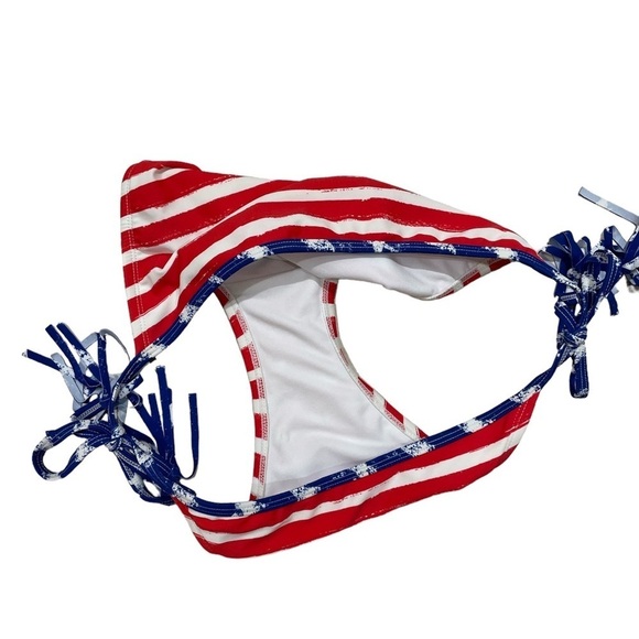 Xhilaration Patriotic Red White and Blue Tie Tassel Bikini Bottom Size L - Picture 3 of 6